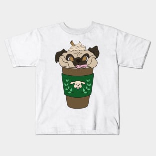 Coffee Pug Kids T-Shirt